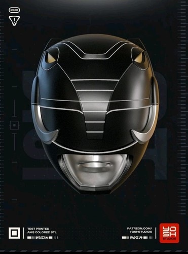 Power rangers black helmet - helmet, 3d
